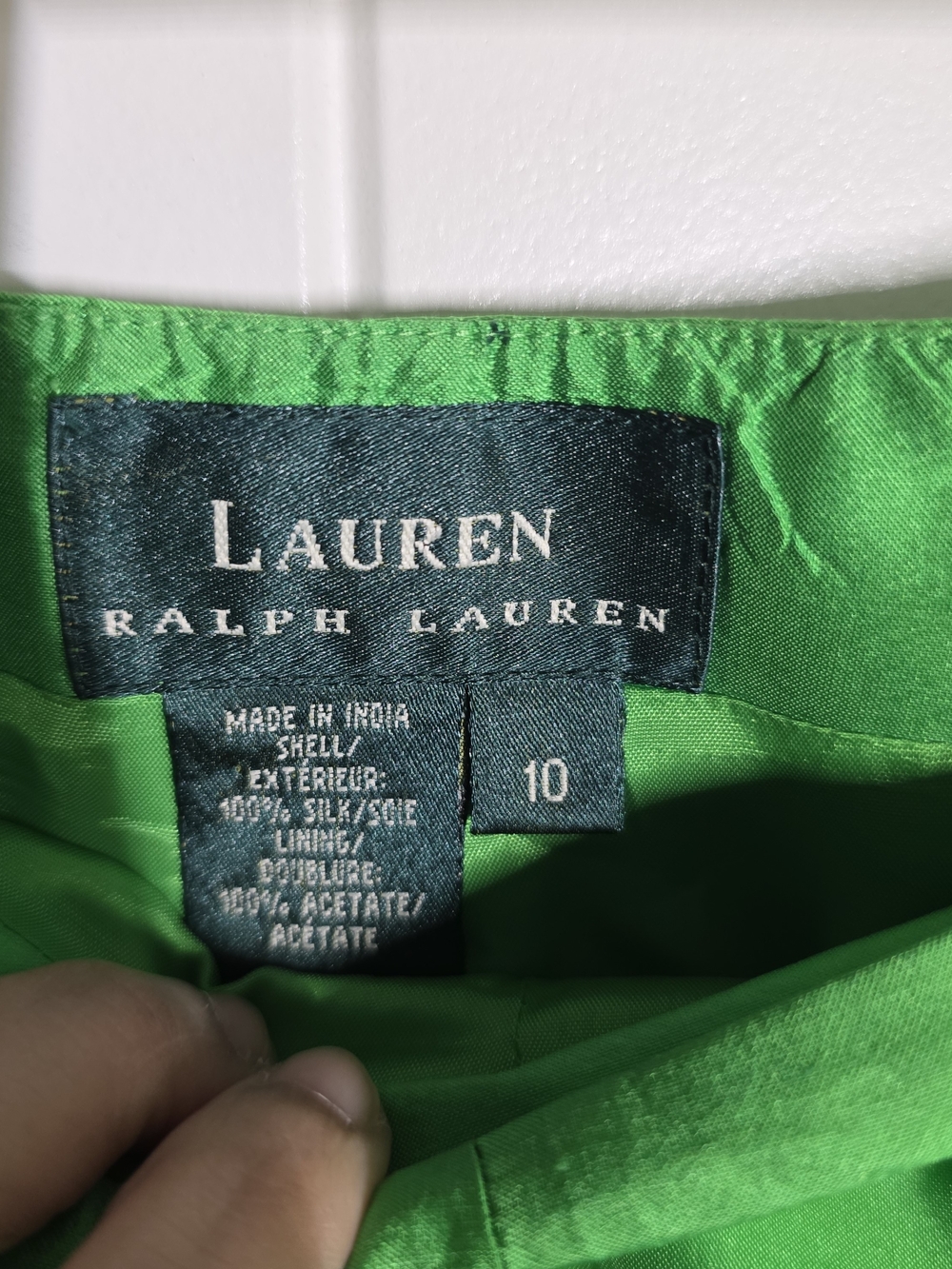 Ralph Lauren Bright Green 100% Silk Two-Piece Pantsuit - Picture 5 of 15